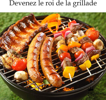 Stainless Steel Barbecue Tongs with Wheels