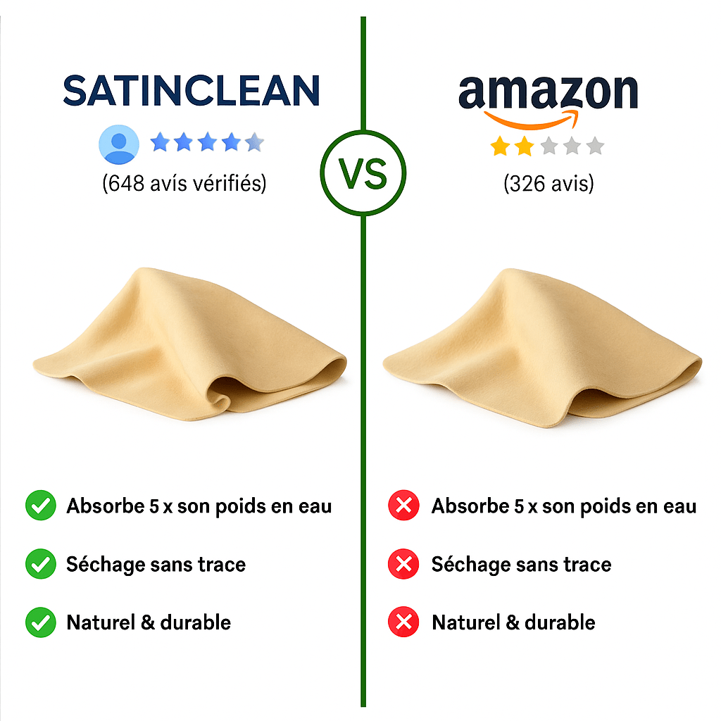 SatinClean - Chiffon en Chamois Naturel